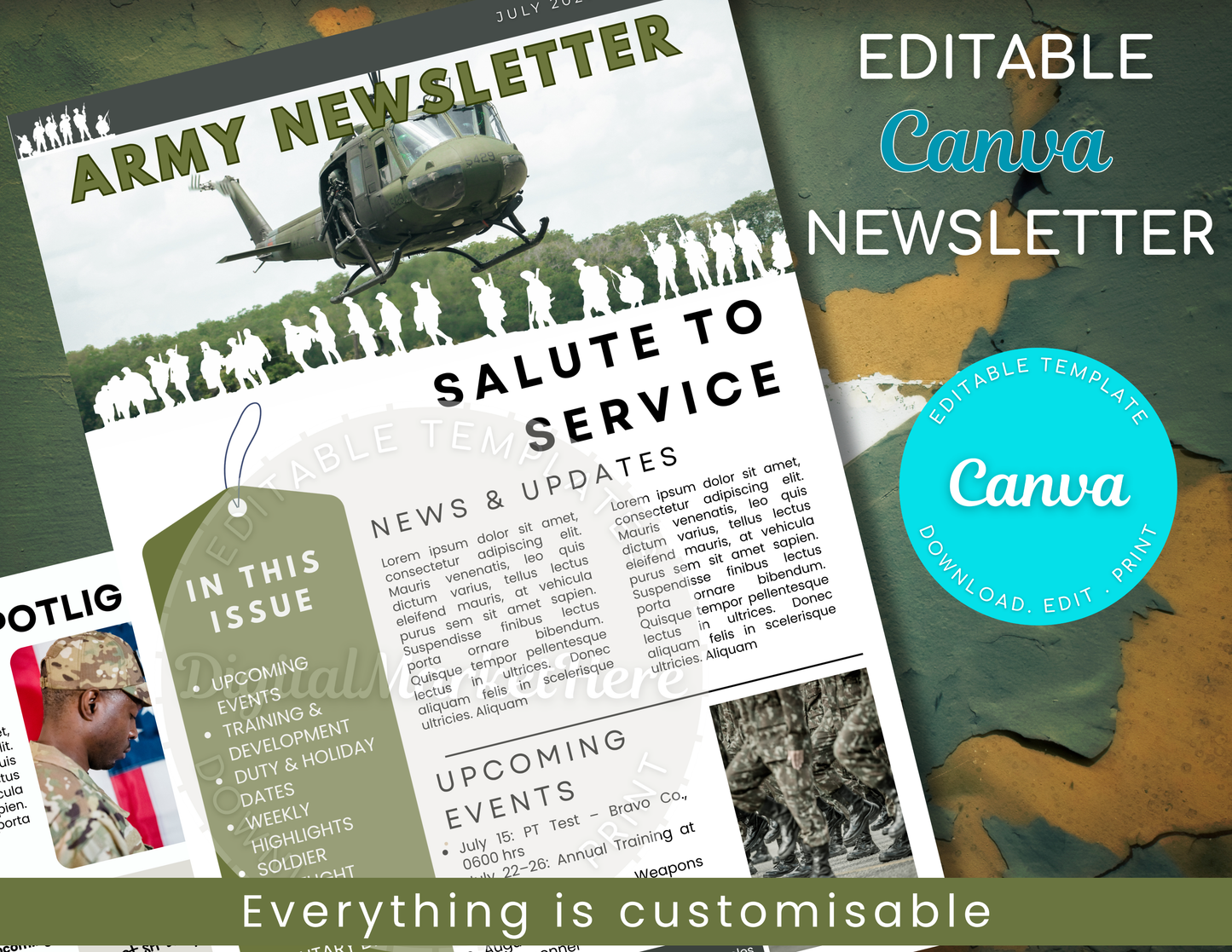 Military Newsletter Canva Template
