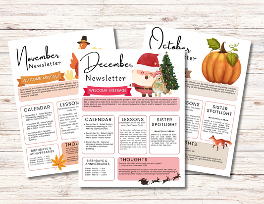 Relief Society templates Bundle