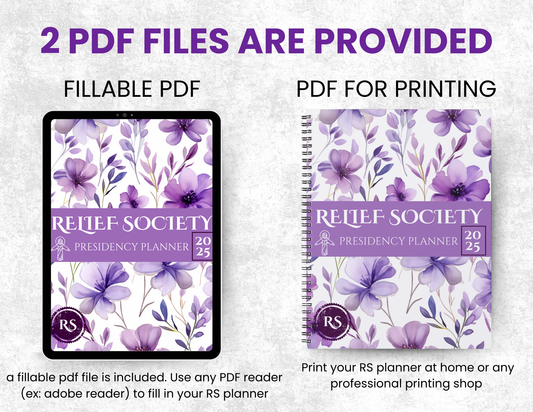 PRINTABLE RELIEF SOCIETY PLANNER 2025