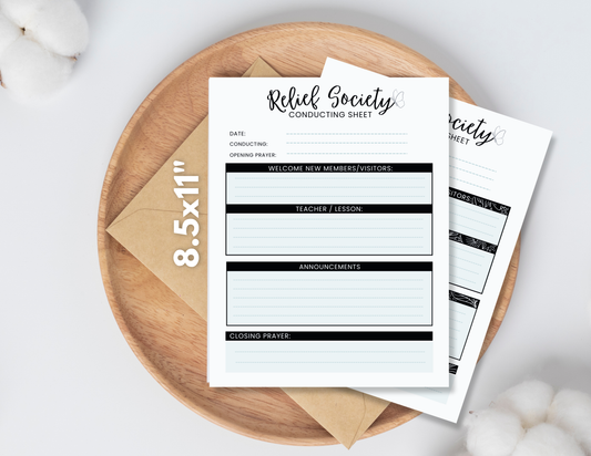 Relief Society Conducting Sheet