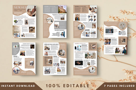 Newsletter Template Canva, Newsletter Template Editable news letter Fully Editable on Canva Business Newspaper for realtor