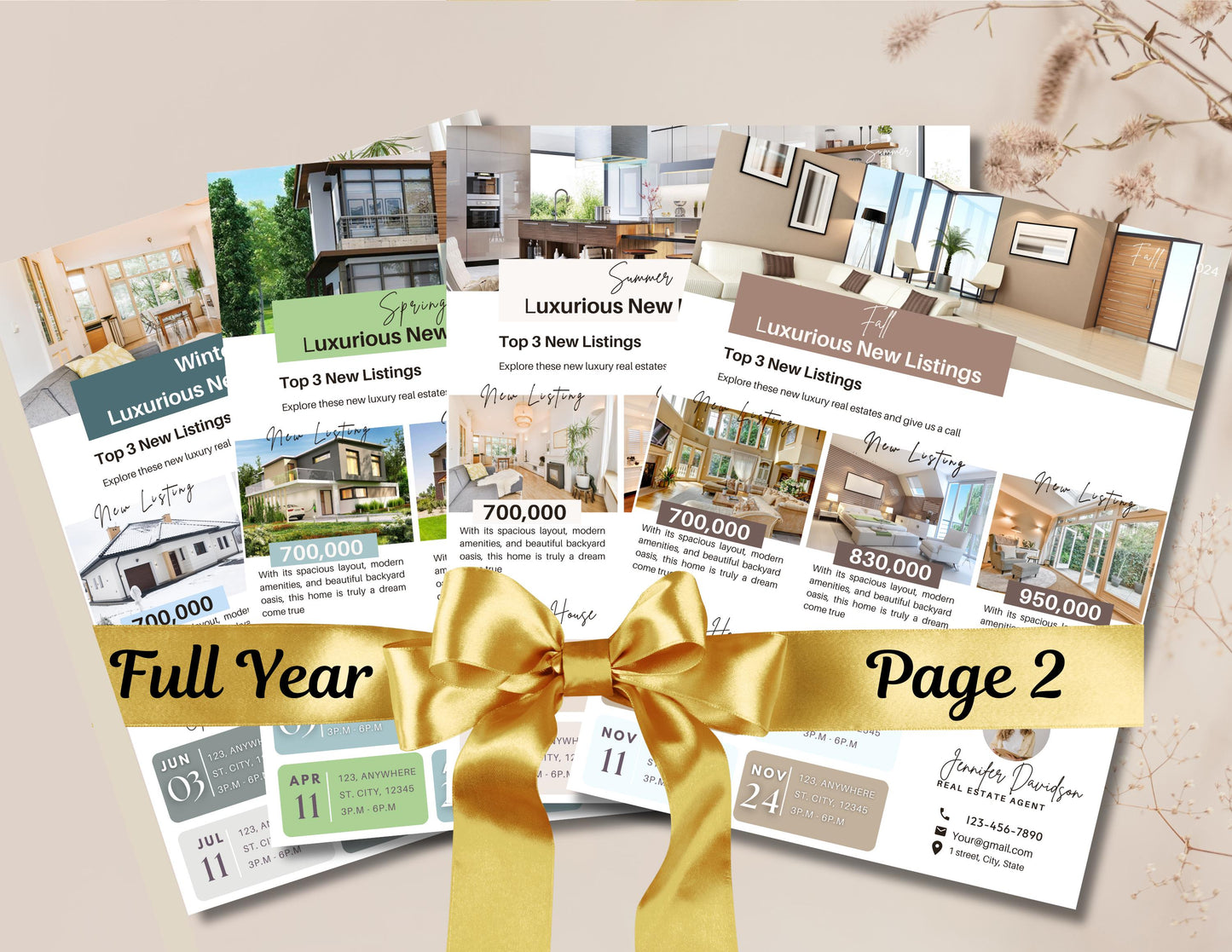 Editable Real Estate Newsletter Template, Quarterly Newsletter for Realtors, Real Estate Marketing, Real Estate Farming Newsletter