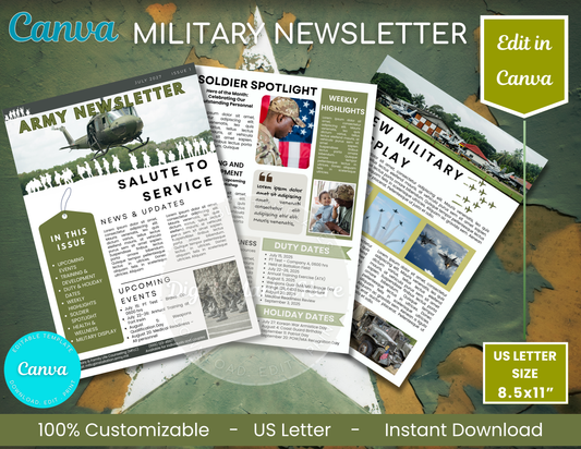Military Newsletter Canva Template