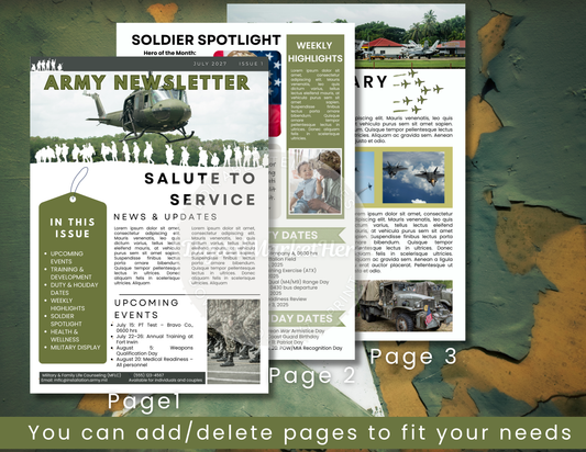 Military Newsletter Canva Template