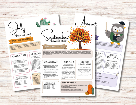 Relief Society templates Bundle