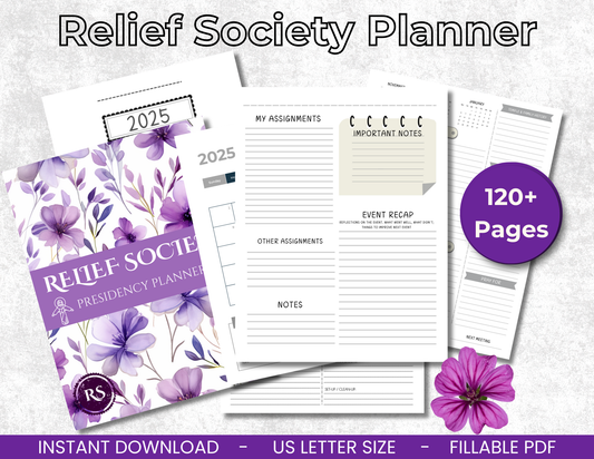 PRINTABLE RELIEF SOCIETY PLANNER 2025