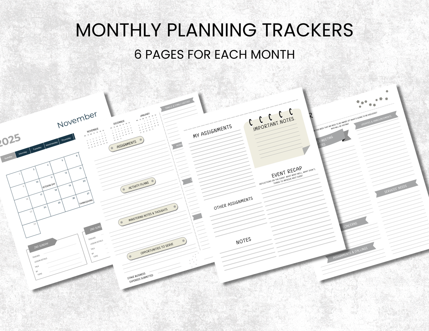 PRINTABLE RELIEF SOCIETY PLANNER 2025