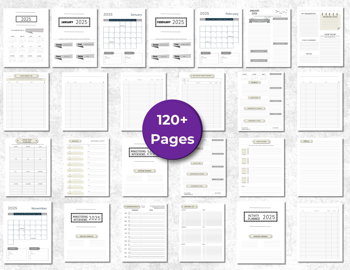 PRINTABLE RELIEF SOCIETY PLANNER 2025