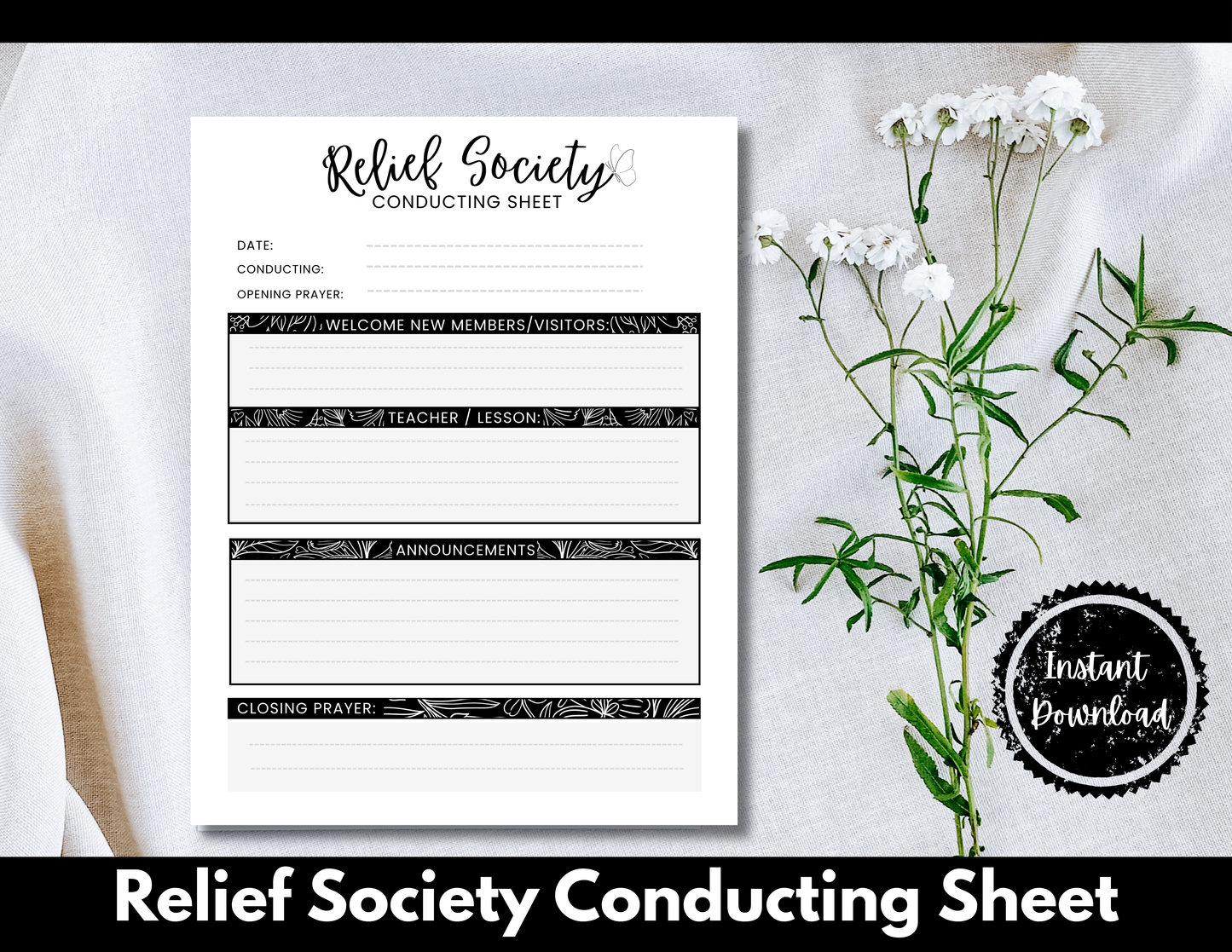 Relief Society Conducting Sheet