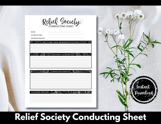 Relief Society Conducting Sheet