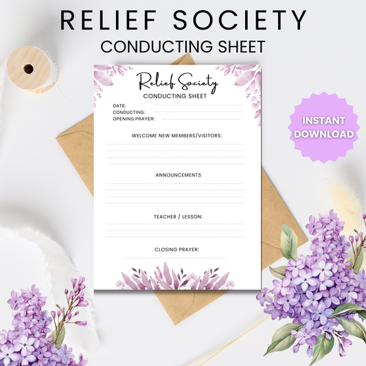 Relief Society Conducting Sheet