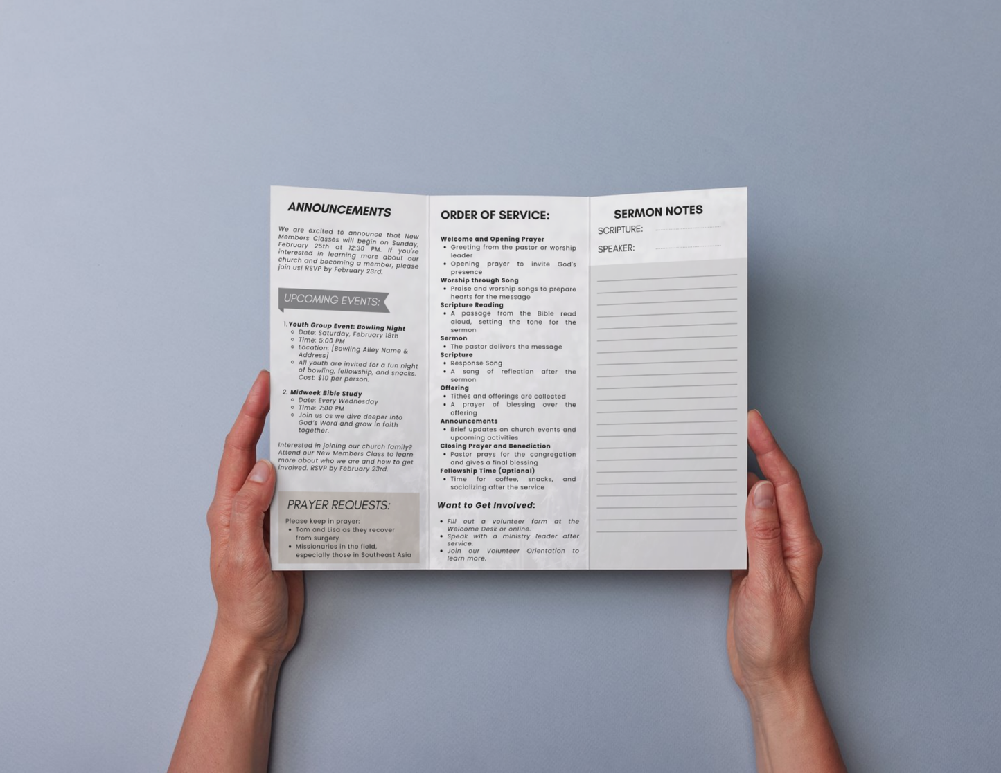 Church Bulletin Program Template