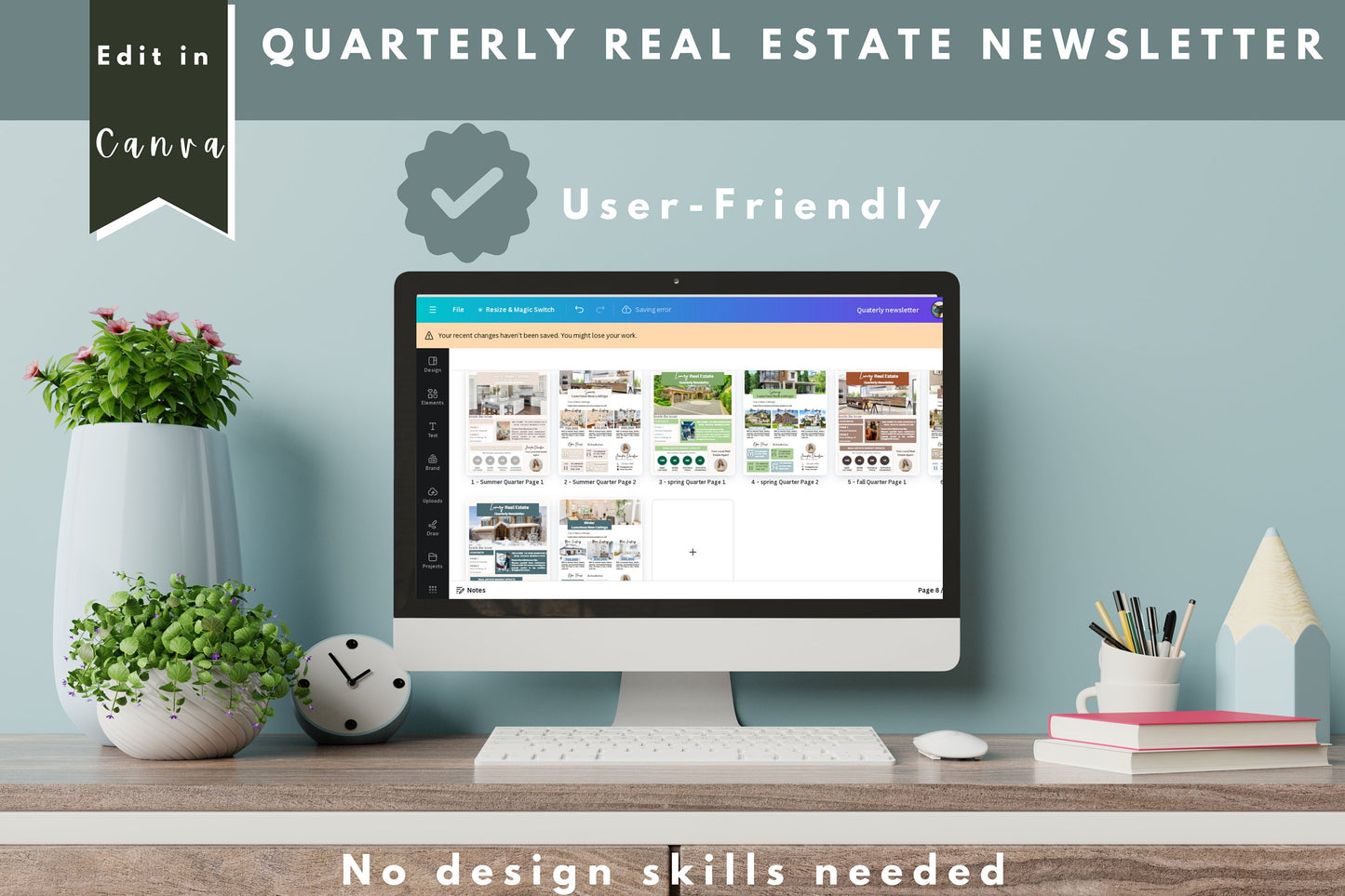 Editable Real Estate Newsletter Template, Quarterly Newsletter for Realtors, Real Estate Marketing, Real Estate Farming Newsletter