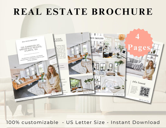 Real Estate Brochure, Real Estate Flyer, Luxury Property Brochure, Brochure for Real Estate Agent, Real Estate Marketing, BiFold Brochure