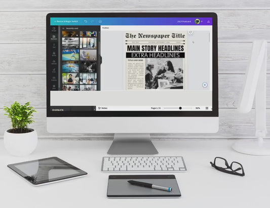 Editable Newspaper Template for Canva, Newsletter Canva Template, Business newspaper, Holiday Newsletter, New Business Announcement