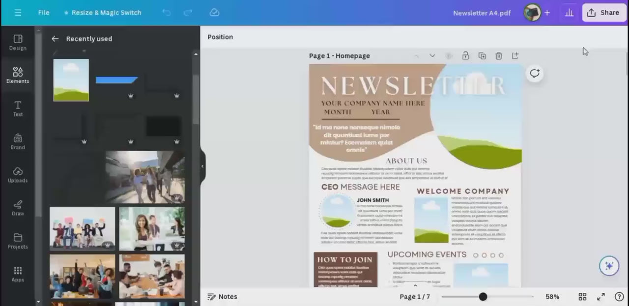 Newsletter Template Canva, Newsletter Template Editable news letter Fully Editable on Canva Business Newspaper for realtor